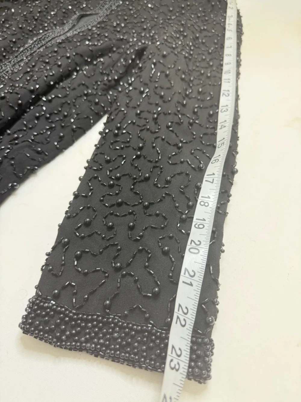 COTE D’AZUR EVENING BEADED SILK EVENING JACKET BLACK LARGE - Picture 12 of 14